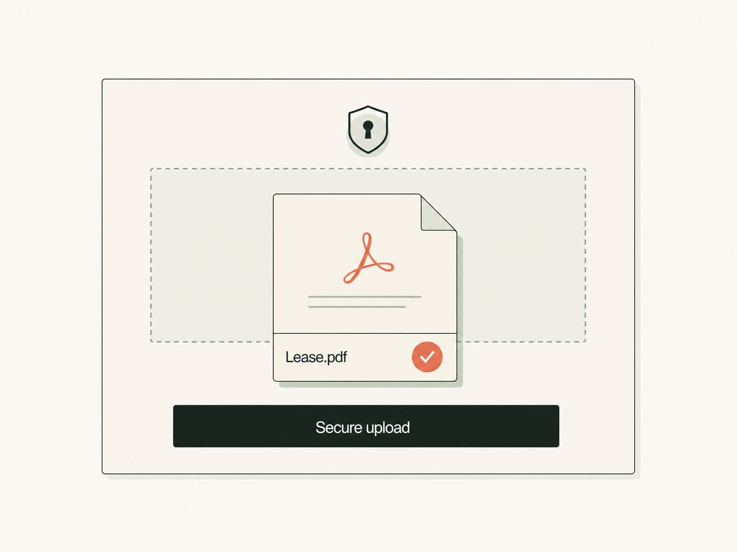 A lease document being selected for upload and review